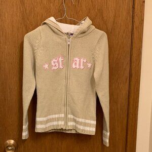 NEW - BlueNotes - STAR - hooded beige knit sweater - Size L